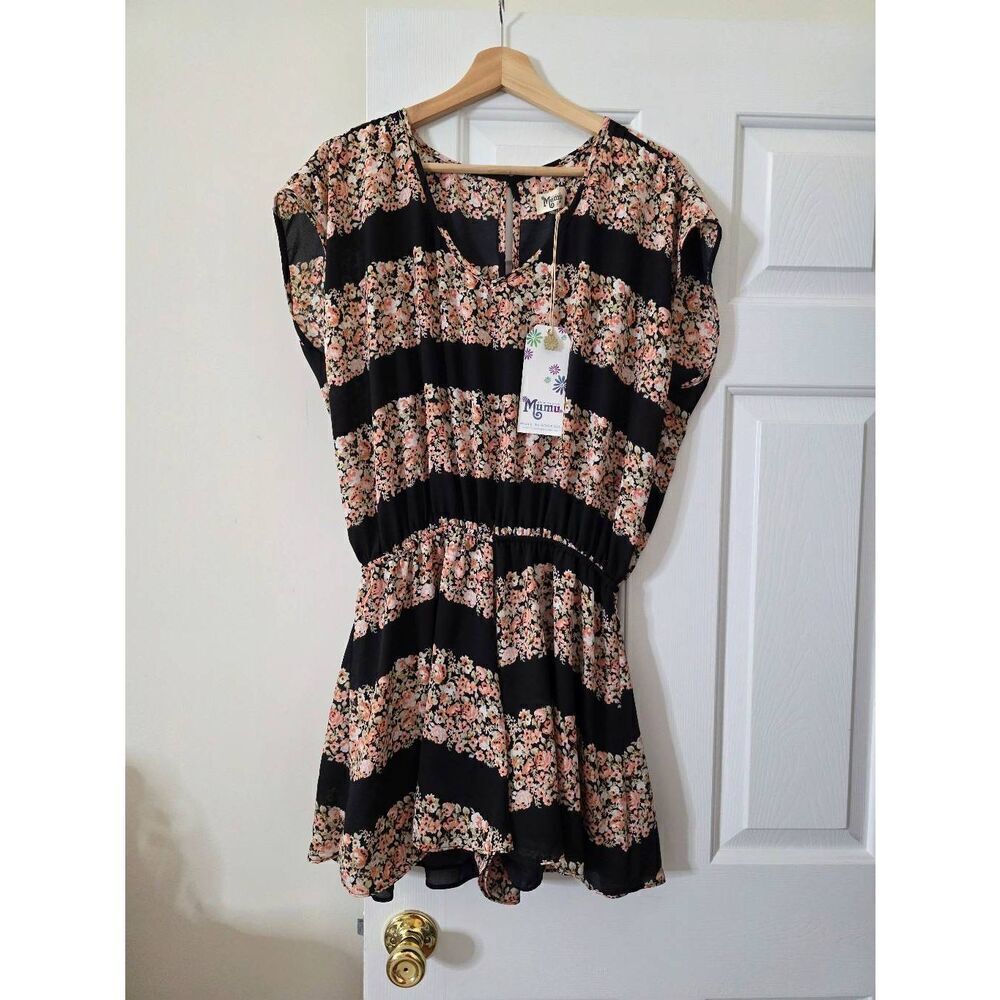Show me your mumu Floral Rowdy Romper L NWT